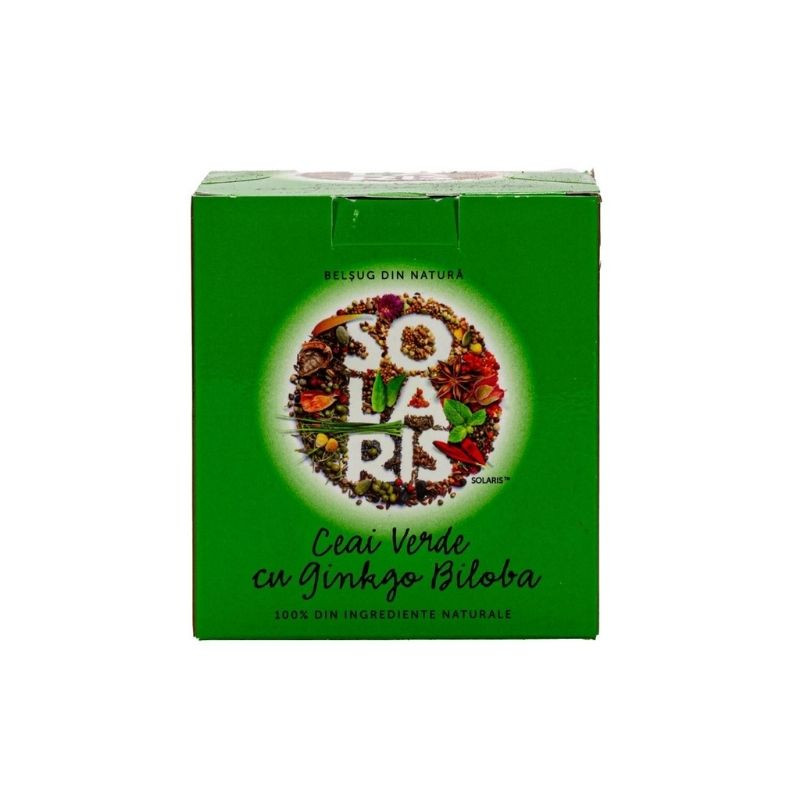 SOLARIS Ceai verde cu Ginko Biloba, 20 doze antiadipos imagine noua