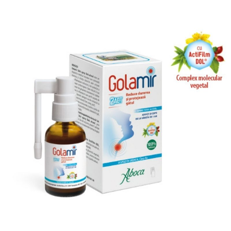 ABOCA Golamir 2ACT spray adulit si copii fara alcool, 30ml Durere in gat 2023-09-25