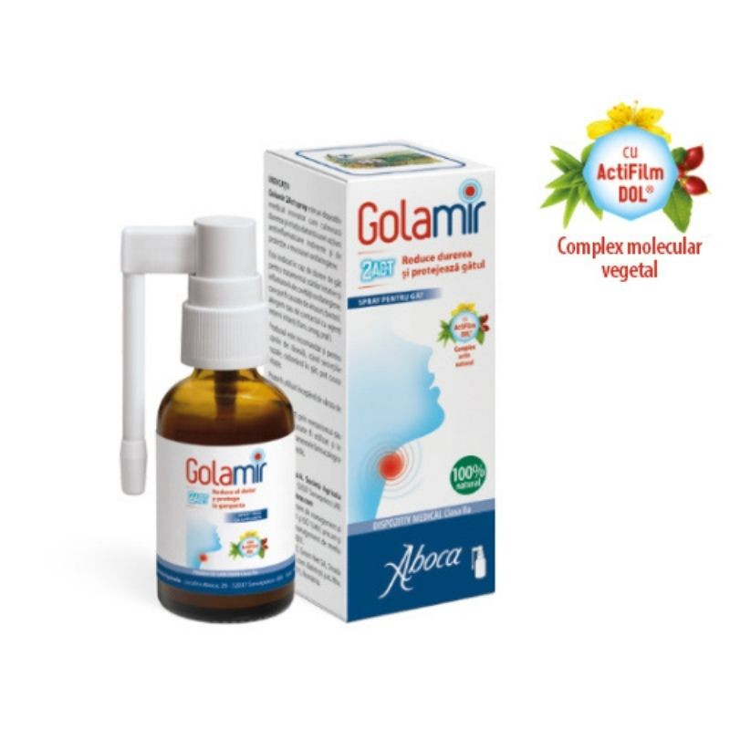 ABOCA Golamir 2ACT spray adulti cu alcool, 30ml 2Act imagine teramed.ro