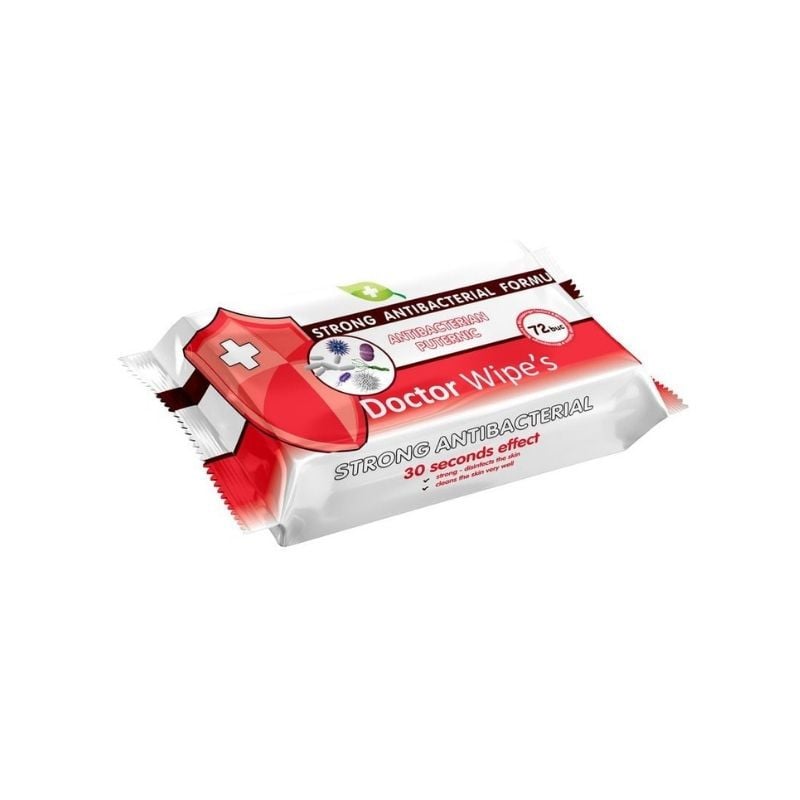 Dr. Wipes Servetele umede ANTIBACTERIAN, 72 bucati antibacterian imagine noua
