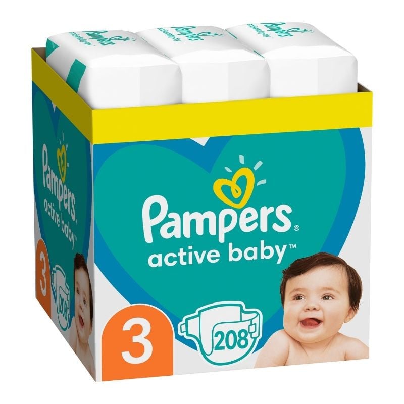 Pampers Scutece Active Baby, Marimea 3 Midi, 6-10kg, 208 bucati clasice 2023-09-22