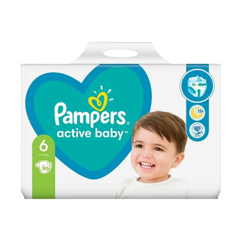 Pampers Scutece Active Baby Marimea 6, Extra Large, 96 bucati clasice