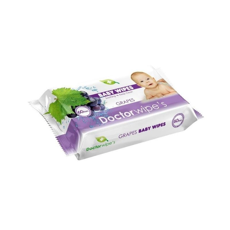 Dr. Wipes Servetele umede pentru ingrijirea copiilor GRAPES, 60 bucati Mama si copilul 2023-10-03