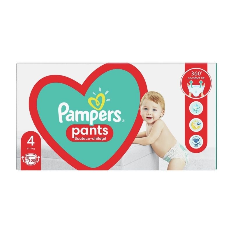 Poze Pampers Pants Scutece chilotel Marimea 4 Maxi, 9-15 kg, 108 bucati springfarma.com