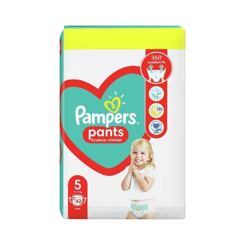 Pampers Pants Scutece Chilotel Marimea 5 Junior, 12-17kg, 42 Bucati