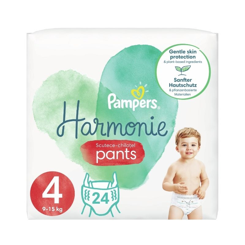 Pampers Harmonie Pants Scutece-chilotel Marimea 4, 9-15kg, 24 bucati 9-15kg imagine noua
