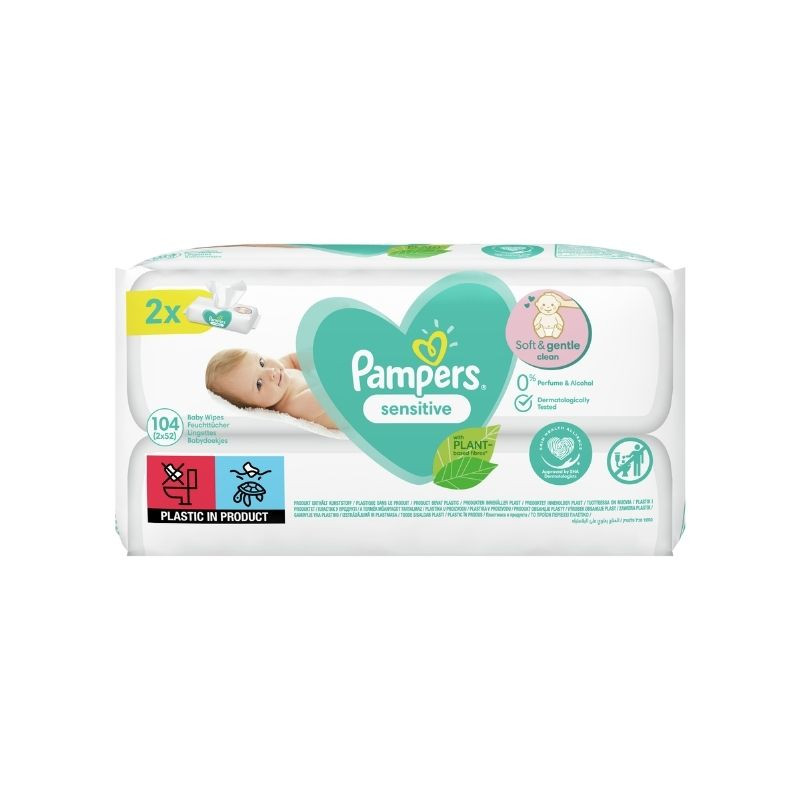 Pampers Servetele umede Sensitive, 2 pachete x 52, 104 bucati Mama si copilul 2023-10-03