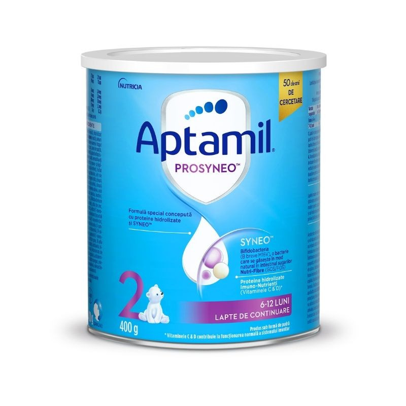 Lapte praf Aptamil PROSYNEO 2 Lapte de continuare, 400g, 6-12 luni 400g imagine teramed.ro