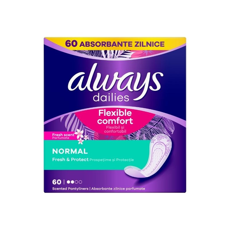 Always absorbante zilnice Liners Fresh & Protect Deo, 60 bucati