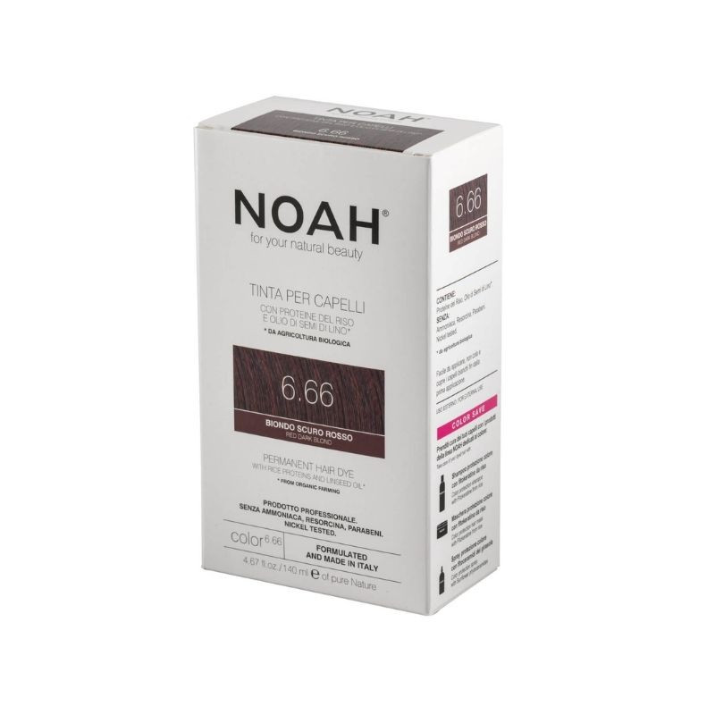 Noah Vopsea de par naturala fara amoniac, Blond roscat inchis (6.66), 140ml 140ML imagine teramed.ro
