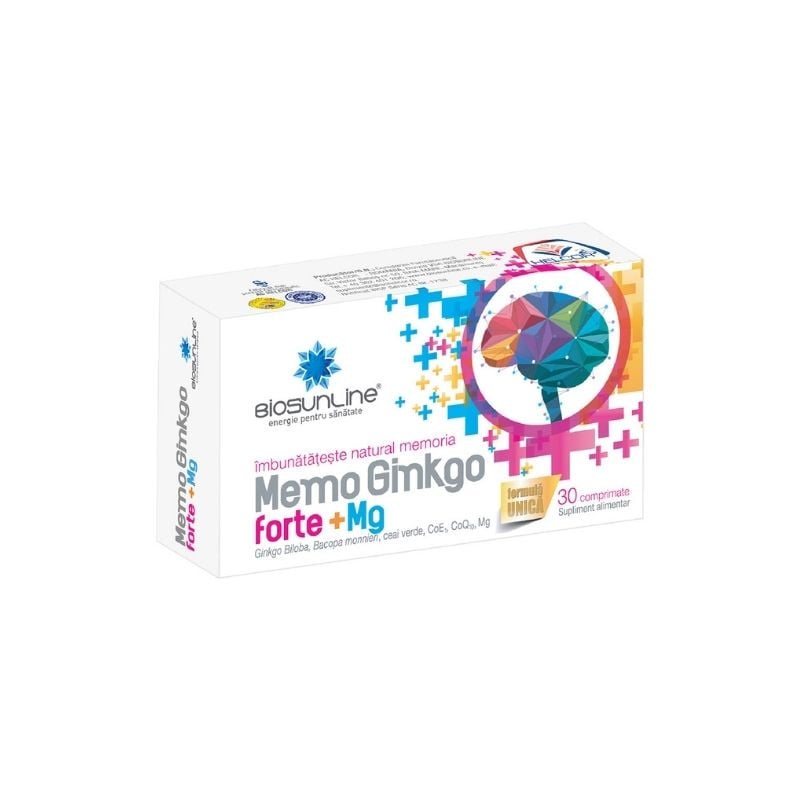 BioSunLine Memo Ginkgo Forte, 30 comprimate Activitate imagine noua