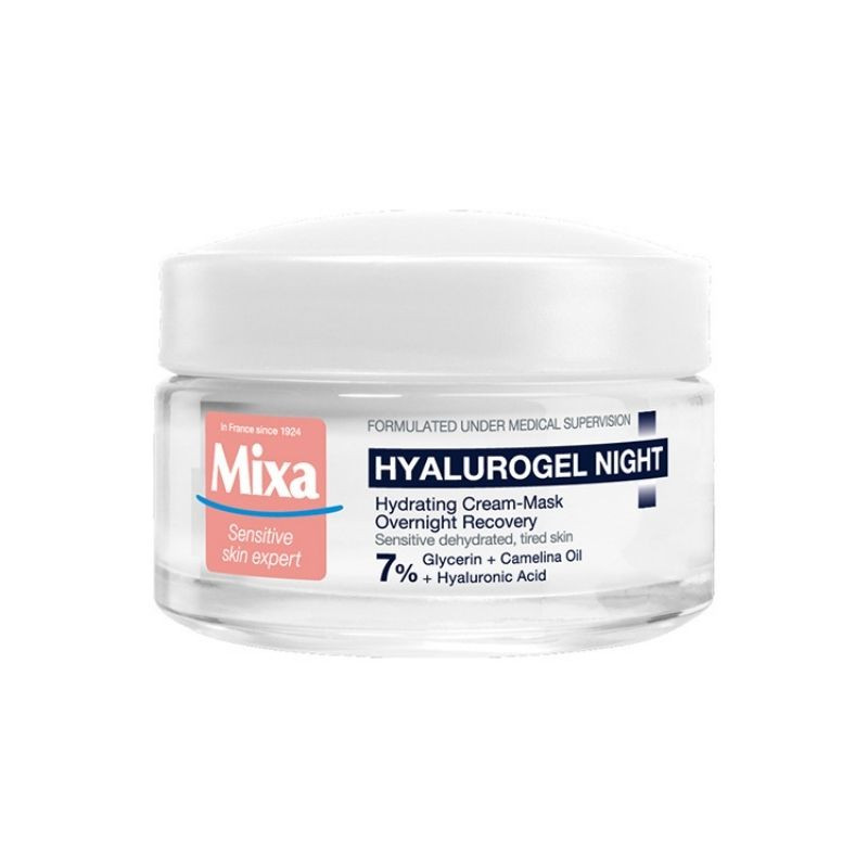 MIXA HYALUROGEL NIGHT Crema hidratanta de noapte, pielea sensibila, 50ml 50ml imagine noua