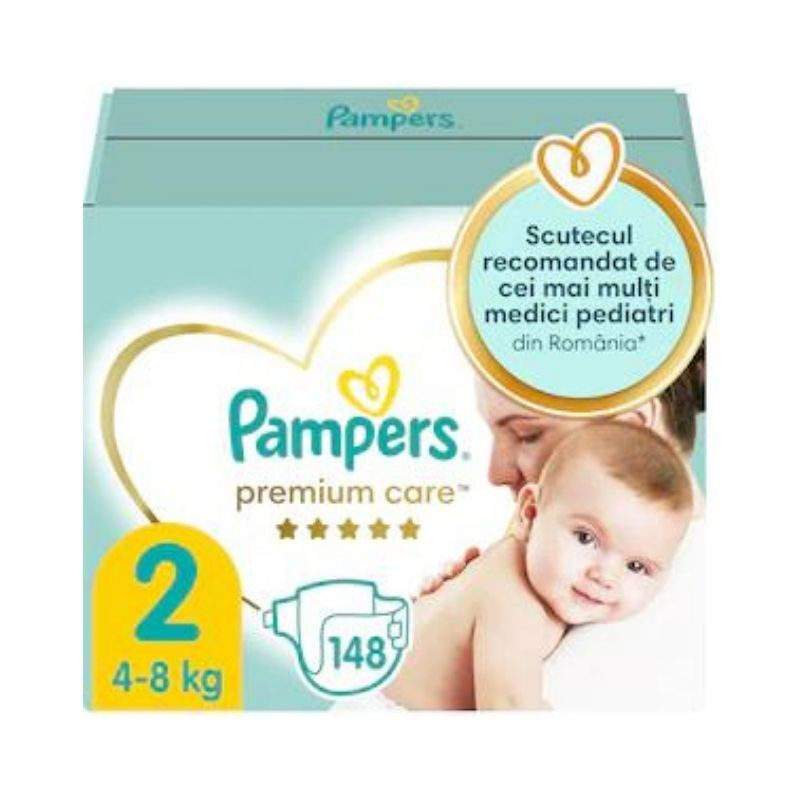 Pampers Scutece Premium Care Marimea 2, 4-8 kg, 148 bucati La Reducere 148