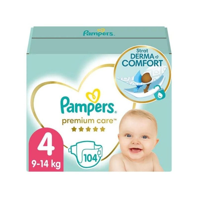 Pampers Scutece Premium Care Marimea 4, 9 -14 kg, 104 bucati La Reducere 104