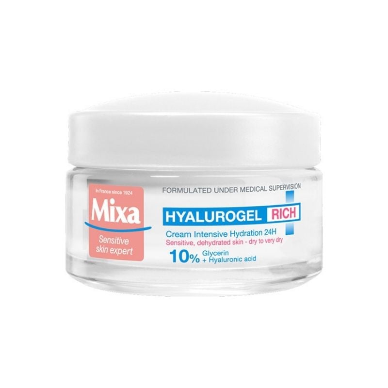 Mixa Hyalurogel Rich Crema Intens Hidratanta 24h, Pielea Sensibila, 50ml