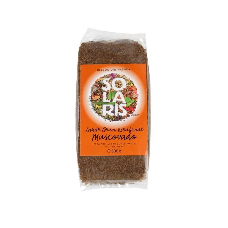 SOLARIS Zahar brun nerafinat Muscovado, 500g 500g imagine noua