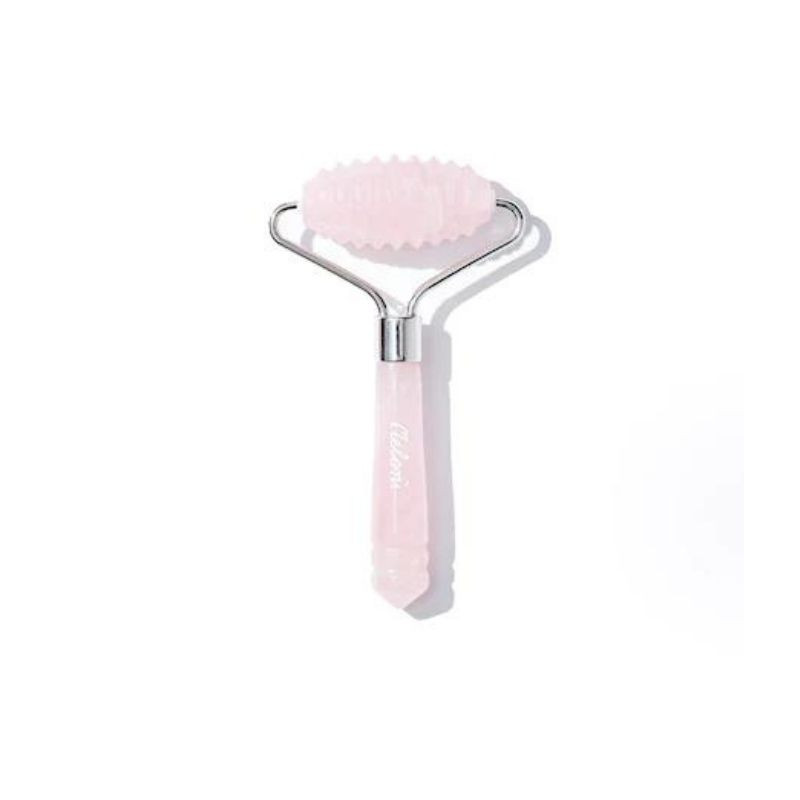 Meloni Mini Roller Texturat Din Quartz Roz, pentru masaj facial