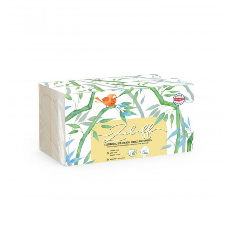Scutece din Bambus, Nr.1, 1-4 Kg, 40 bucati, Zuluff