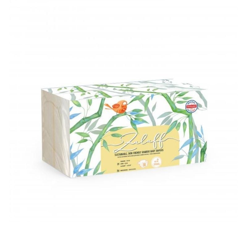 Scutece din Bambus, Nr. 2, 3-8 kg, 38 bucati, Zuluff