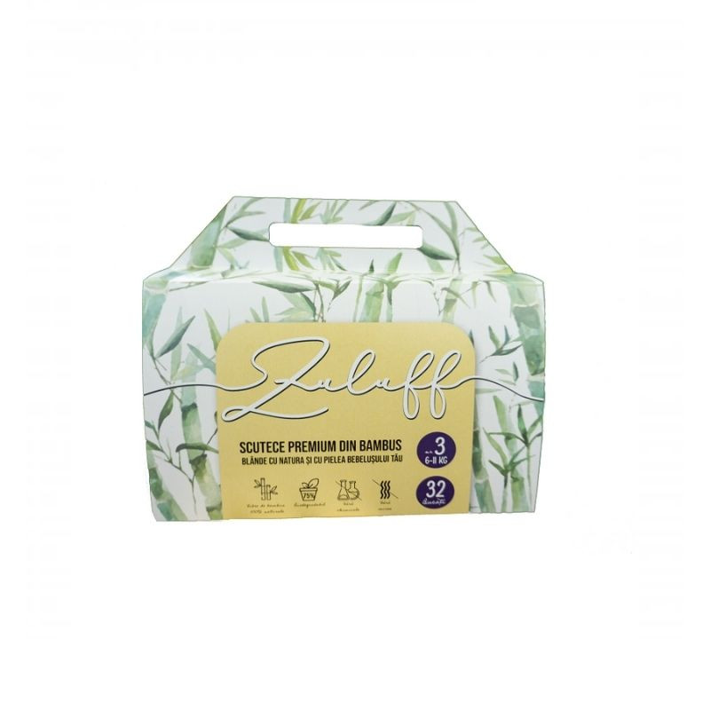 Zuluff scutece din bambus, marimea 3, 6-11KG, 32 bucati La Reducere 6-11kg