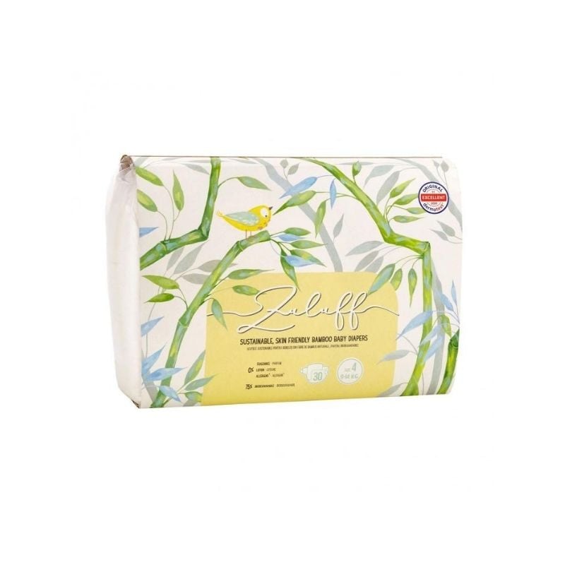 Scutece din Bambus, Nr. 4, 9-14 kg, 30 bucati, Zuluff