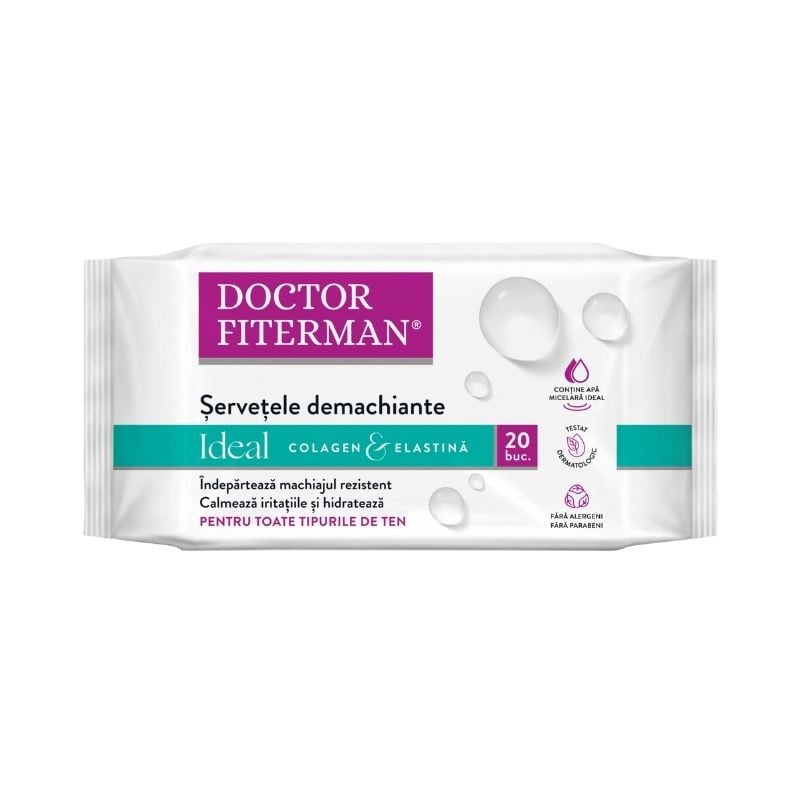 Dr Fiterman Servetele demachiante, 20 bucati bucati imagine teramed.ro