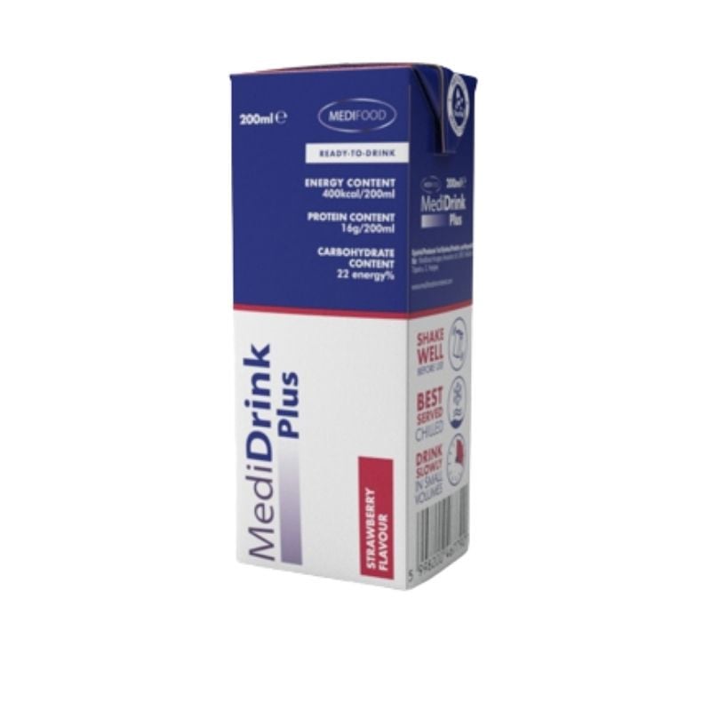 Medidrink Plus capsuni, 200 ml 200% imagine teramed.ro