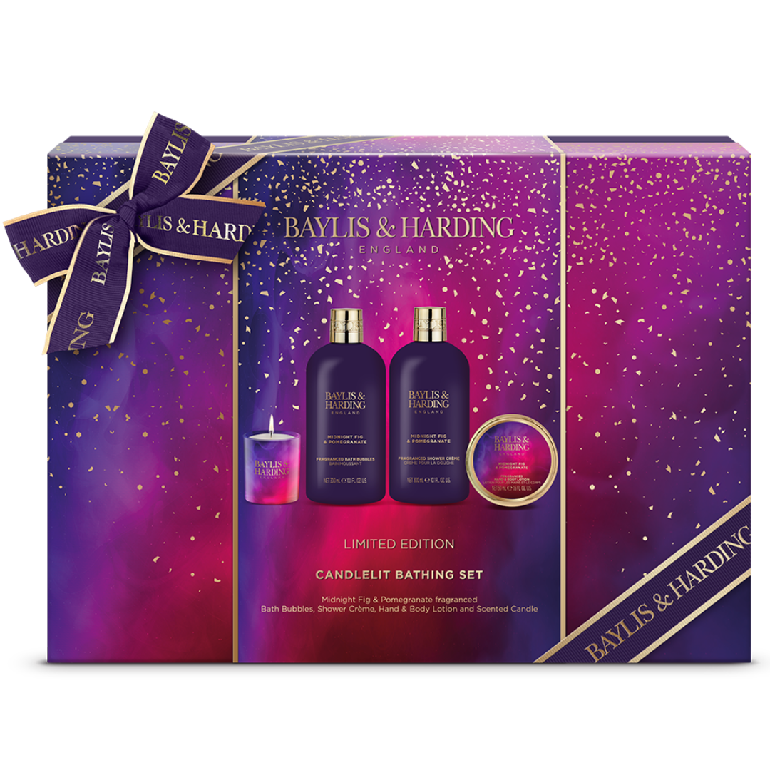 Baylis & Harding, Set cu Smochine si rodie, Spumant de baie, lotiune pentru maini si corp, gel crema