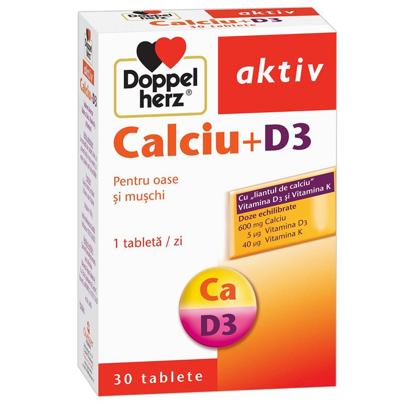 Doppelherz Calcium + D3, 30cpr 30cpr imagine noua