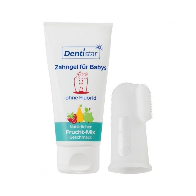 Dentistar Set Pasta de dinti 30ml + Degetar moale din silicon 3 luni+