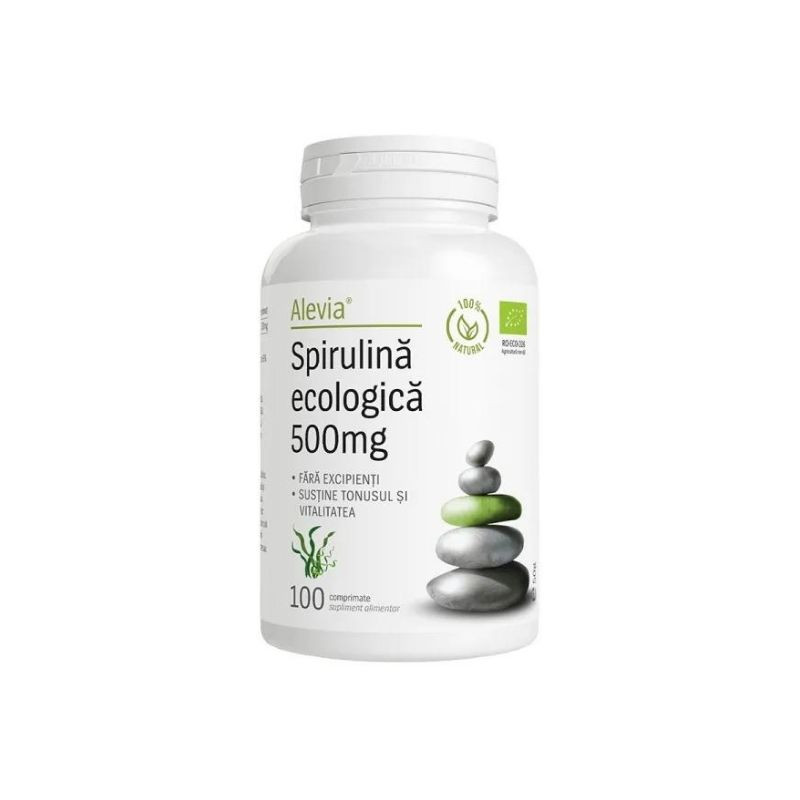 Alevia Spirulina ecologica 500mg, 100 comprimate Regenerare si tonifiere