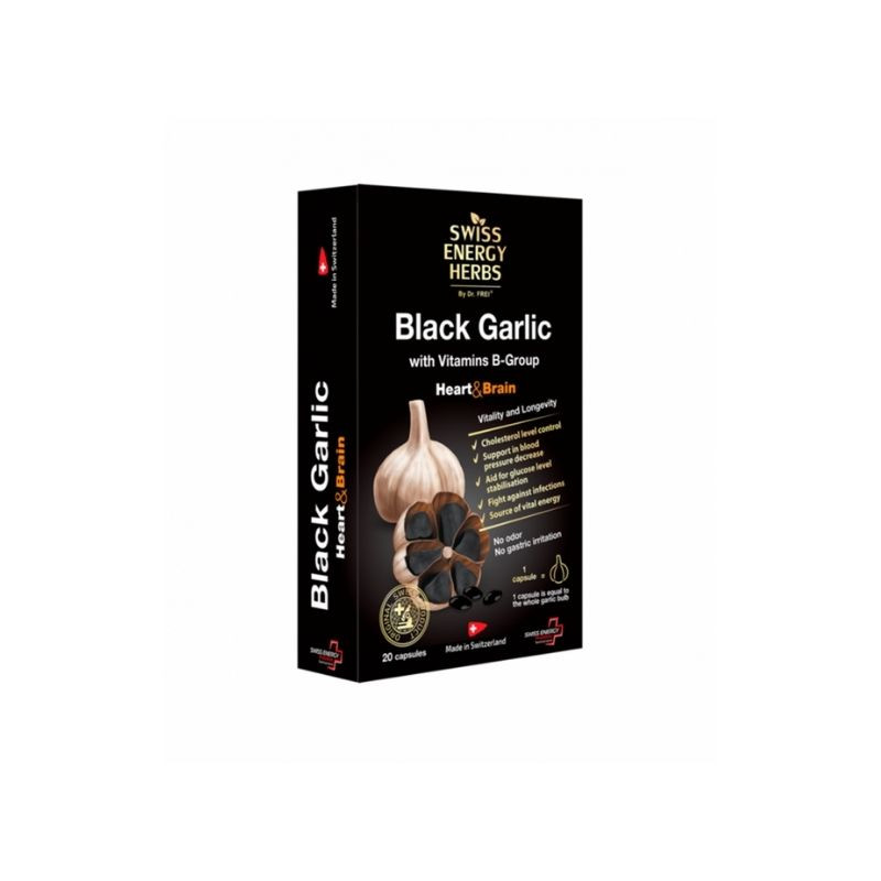 Swiss Energy Usturoi negru + Vitamina B, 20 capsule Activitate imagine teramed.ro