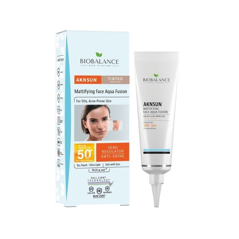 Bio Balance Crema Solara, Matifianta, Ten Acneic Si Gras, Medium, Spf 50+, 40ml