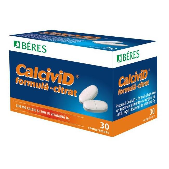 Beres Calcivid citrat, 30 tablete farmacie nonstop online pret mic aptta