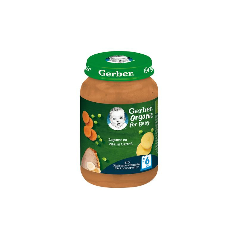 Gerber Bio Piure legume, vitel, cartofi, 190g 190g imagine noua