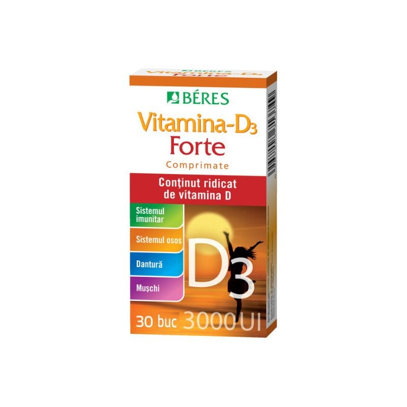 Beres Vitamina D3 Forte, 30 comprimate Beres imagine 2021