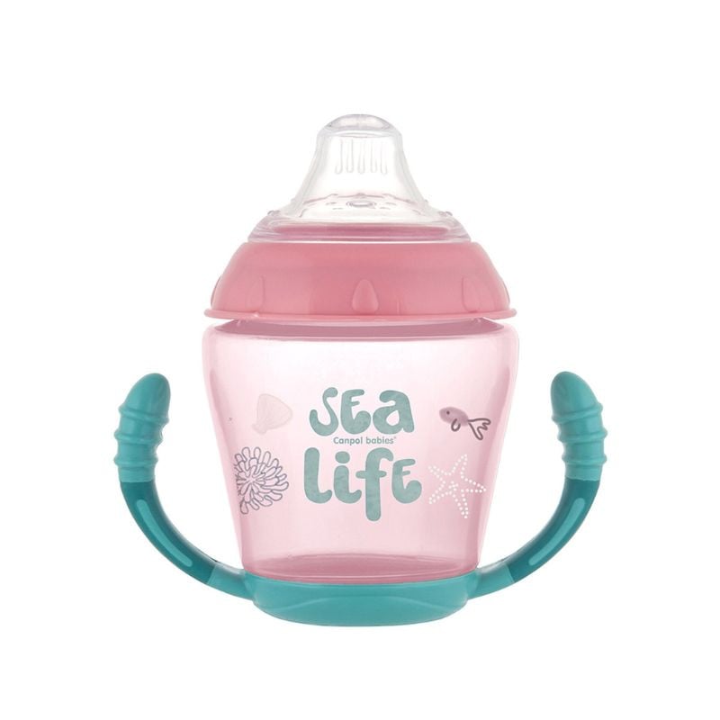 Canpol Babies Cana Anti-Varsare cu cioc moale Sea Life Roz 56/501, 230ml 230ml imagine noua