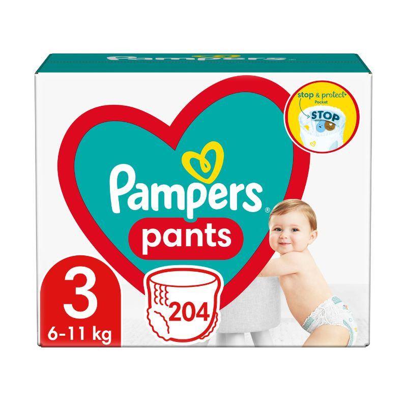Pampers Scutece-chilotel Pants XXL Box Marimea 3, 6-11 kg, 204 bucati Mama si copilul