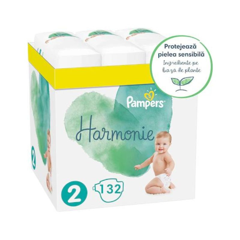 Pampers Scutece Harmonie Xxl Box, Marimea 2, 4-8 Kg, 132 Bucati