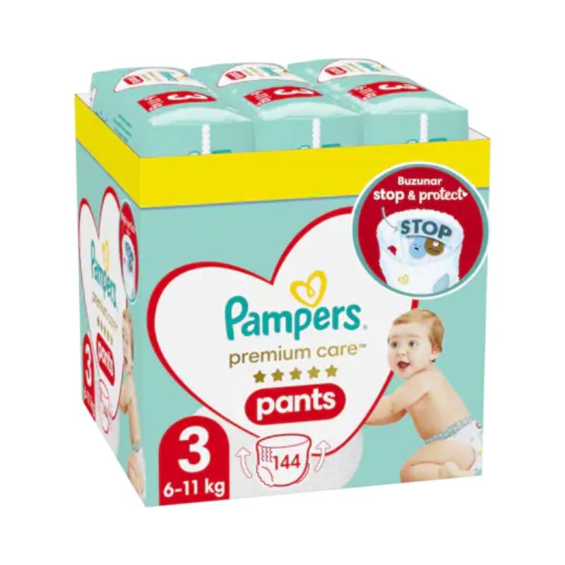 Pampers Premium Care Pants Scutece-chilotel Marimea 3, 6-11 Kg, 144 Bucati