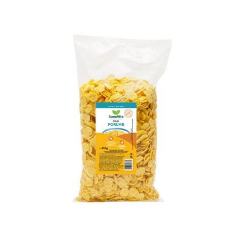 Sanovita Fulgi de Porumb fara zahar, 450g 450g imagine noua