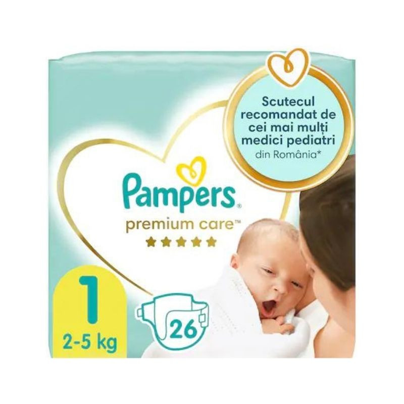 Pampers Scutece Premium Care Junior Marimea 1, 2-5kg, 26 bucati clasice 2023-09-22