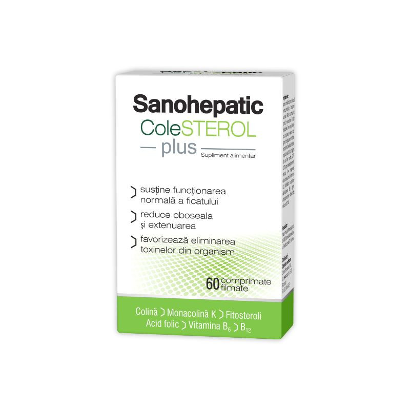 Sanohepatic colesterol Plus, 60 comprimate Digestie sanatoasa
