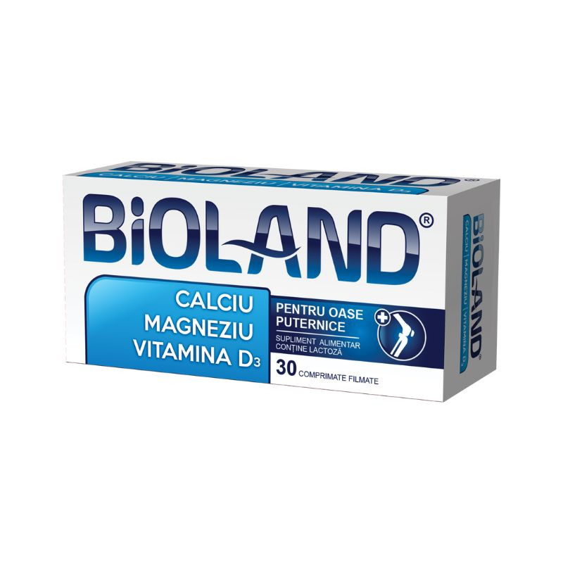 Bioland Calciu Magneziu cu vitamina D3, 30 comprimate Biofarm imagine teramed.ro
