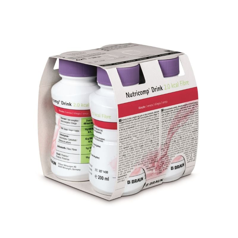 Nutricomp Drink 2Kcal 4 Flacoane Easybottle, Cirese, 200ml 200ml imagine 2022