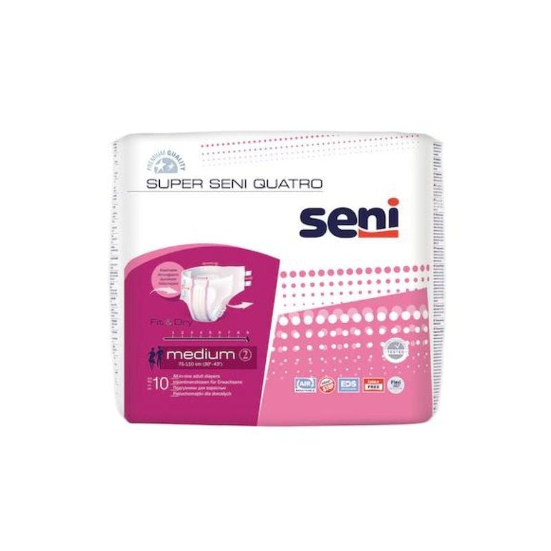 Seni Scutece Pentru Adulti Super Quatro, Medium, 10 Bucati