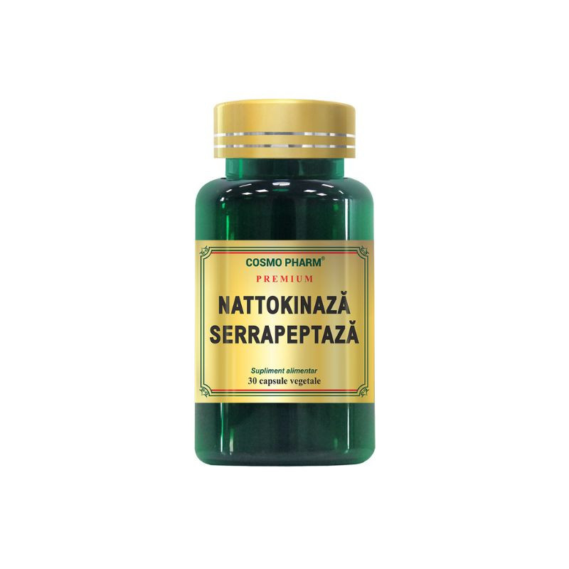 Cosmopharm Premium Nattokinaza Serrapeptaza, 30 capsule arteriala imagine 2022