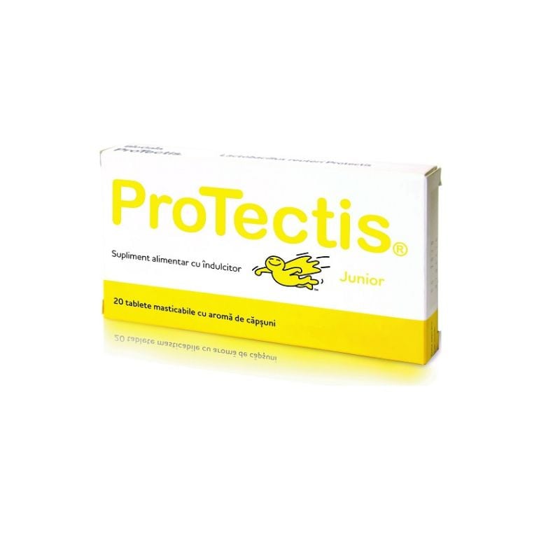 Protectis junior cu aroma de capsuni, 20 tabletele masticabile 