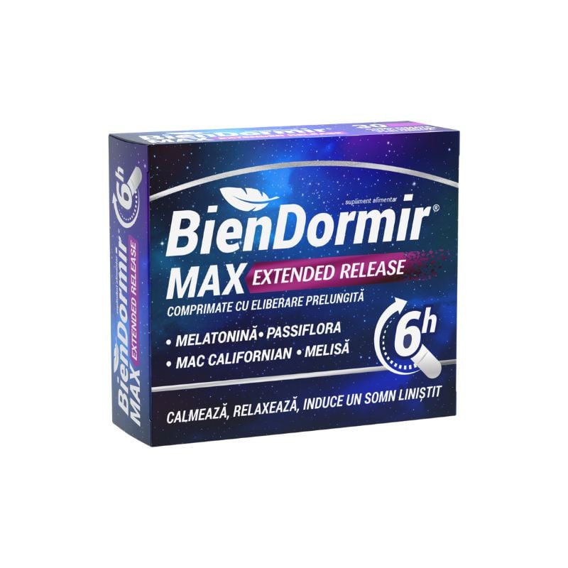Bien Dormir Max Extended Release, 30 comprimate cu eliberare prelungita Stres si somn