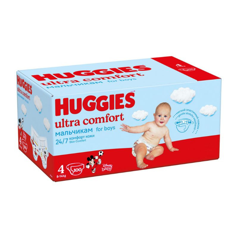 Huggies Ultra Comfort, Nr.4, Baieti 8-14kg, 100 bucati clasice 2023-09-22